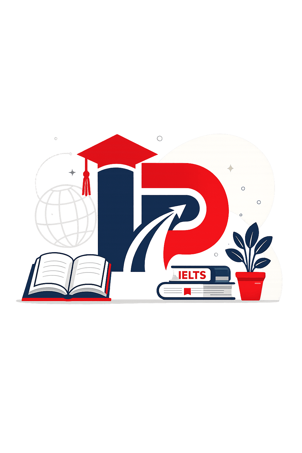 Prep Point learning illustration with books and a graduation cap