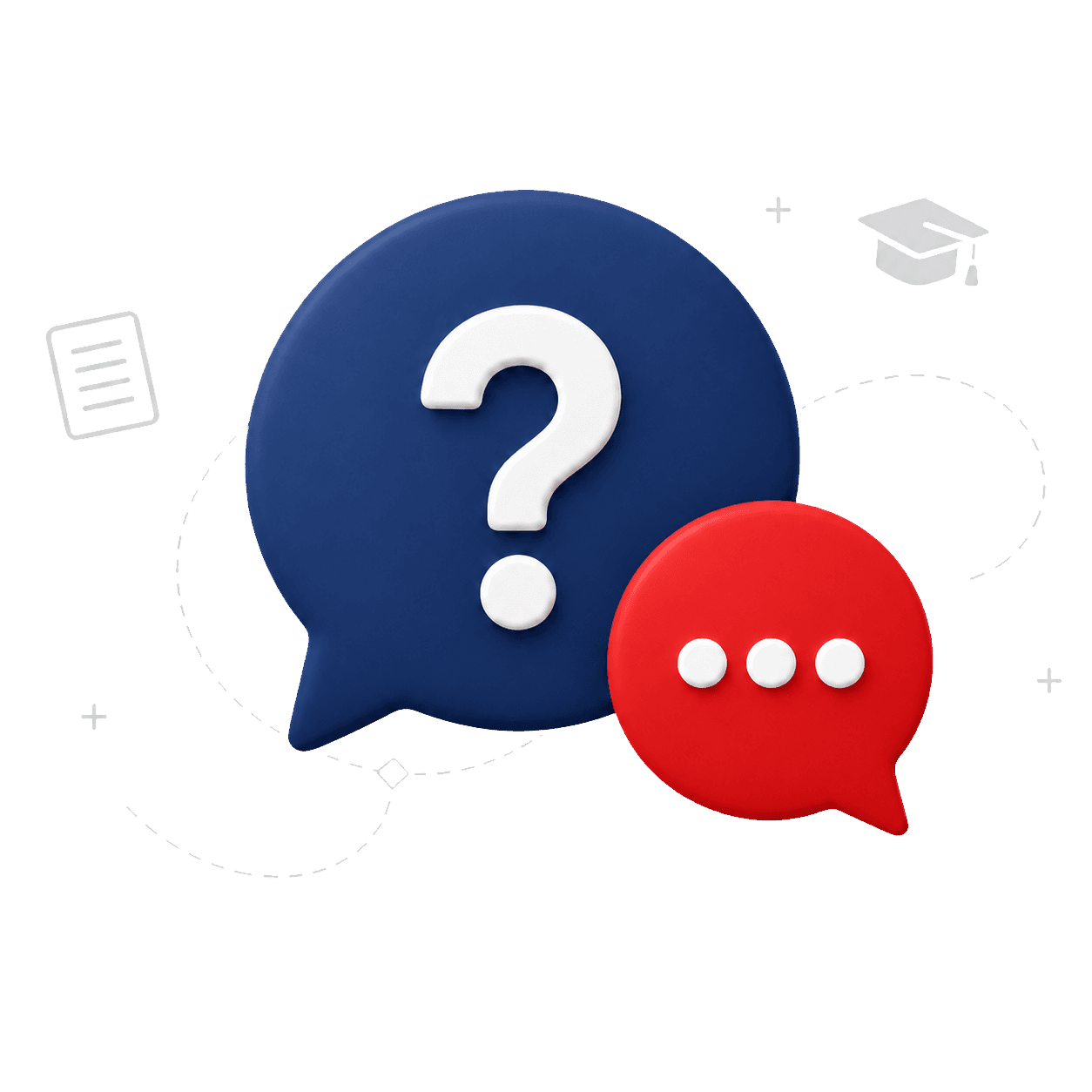 Question and answer speech bubbles